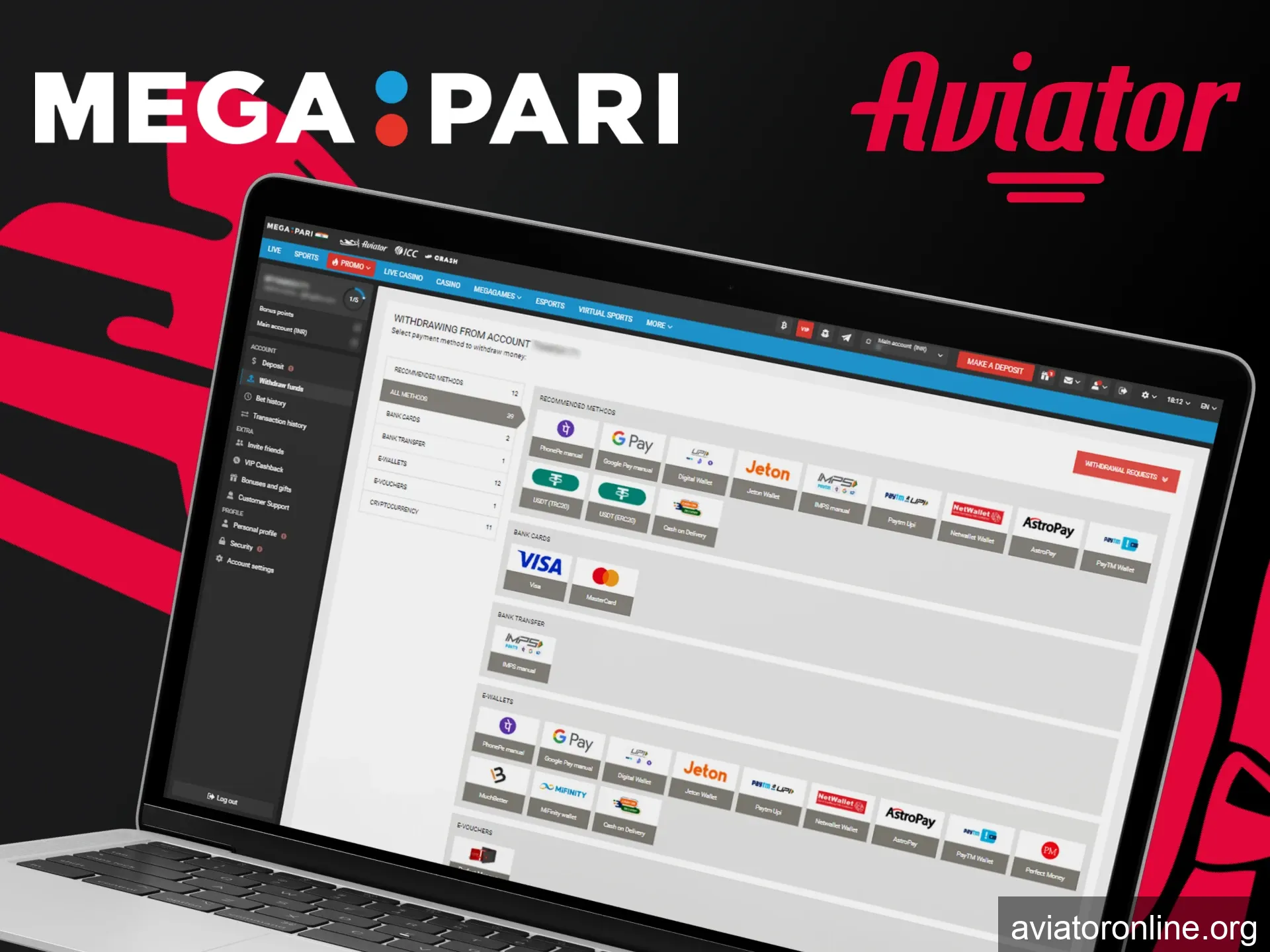 You can withdraw money from Megapari account, read these tips.